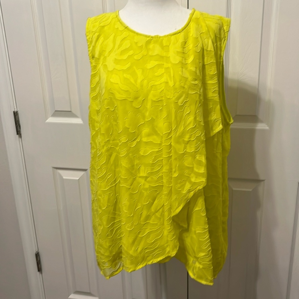 Chaus NY - Ladies size XL - Highlighter yellow colored blouse